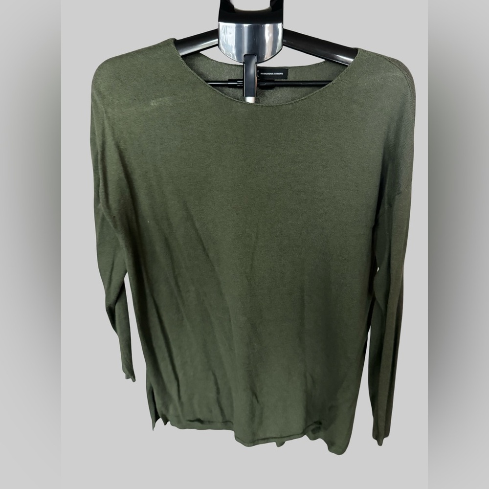 INC International Concepts Dark Green Long Sleeve Top